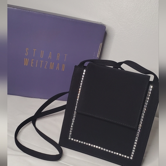 Stuart Weitzman Handbags - NWT STUART WEITZMAN-Small-black Fabric bag -magnetic snap crossbody evening bag